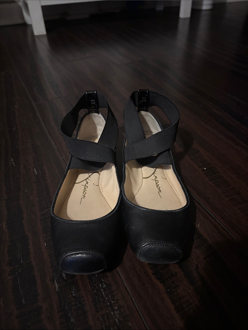 Jessica Simpson Black Cross-Strap Ballet Flats